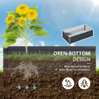 Outsunny Galvanized Raised Garden Bed, 4' x 2' x 1' Metal Planter Box, for Growing Vegetables, Flowers, Herbs, Succulents, Gray(m-5)