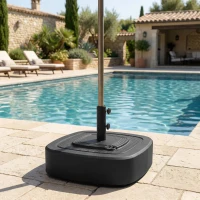 Outsunny Patio Umbrella Base Outdoor Umbrella Stand with Wheels for 1.5"/1.9" Umbrella Poles(m-8)