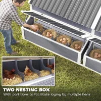 PawHut Wooden Chicken Coop, Outdoor Hen House with 2 Feeders, 2 Nesting Boxes, 2 Roosting Bars, Ramps, Waterproof Roof(m-7)