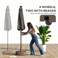 Outsunny Patio Umbrella Base Outdoor Umbrella Stand with Wheels for 1.5"/1.9" Umbrella Poles(m-4)