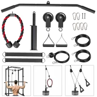 Soozier Weight Cable Pulley System for Home Gym with Universal Loading Pin for LAT Pull Down, Biceps Curl Workout, Red(m-11)