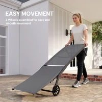 Outsunny Outdoor Lounge Chair Set of 2, Tanning Chair with Wheels, Breathable Mesh for Patio, Backyard, Poolside, Dark Grey(m-6)