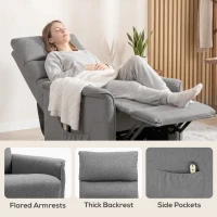 HOMCOM Lift Chair for Elderly, Power Chair Recliner with Remote Control, Side Pockets for Living Room, Dark Grey(m-6)