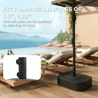 Outsunny Patio Umbrella Base Outdoor Umbrella Stand with Wheels for 1.5"/1.9" Umbrella Poles(m-6)