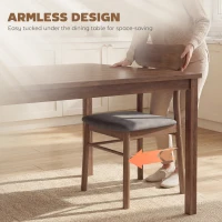 HOMCOM Set of 4 Dining Chairs, Upholstered Dining Room Chairs with Rubberwood Legs and Padded Seat for Kitchen, Gray(m-7)