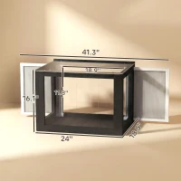 PawHut Catio Outdoor Cat Enclosure 25"–41" Outdoor Cat House for Sunbathing, Napping & Overlooking(m-3)