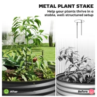 Outsunny 6' x 3' x 1' Large Outdoor Planter Box, Galvanized Raised Garden Bed with Metal Plant Stake, Dark Grey(m-4)