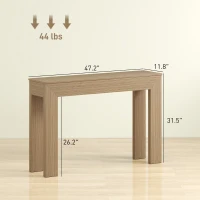 HOMCOM Modern Console Table, 47" Narrow Entryway Table, Natural Wood(m-3)