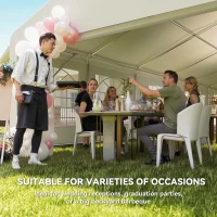 Outsunny 23' x 39' Large Outdoor Carport Canopy Party Tent with Removable Protective Sidewalls & Windows, White(m-4)