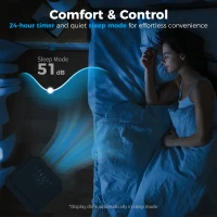 HOMCOM 10000 BTU Portable 4-in-1 Air Conditioner with Cool, Dehumidifier, Fan, Sleep, WiFi Voice Remote Control, Black(m-7)