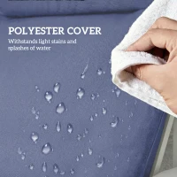 Outsunny Outdoor Chaise Lounge Cushions Set of 2 with 6 Ties, High-Density Foam, for Patio and Poolside, Navy Blue(m-4)