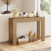 HOMCOM Modern Console Table, 47" Narrow Entryway Table, Natural Wood(m-7)