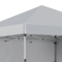 Outsunny 10' x 10' Pop Up Canopy with Sidewalls, Roller Bag, Height Adjustable Instant Tent for Outdoor Garden Patio, Light Grey(m-10)