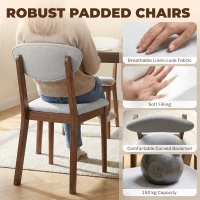 HOMCOM 5-Piece Dining Table Set for 4, Mid-Century Modern Kitchen Table and Chairs, Light Gray(m-5)