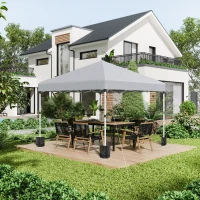 Outsunny 10' x 10' Pop Up Canopy with Sidewalls, Roller Bag, Height Adjustable Instant Tent for Outdoor Garden Patio, Light Grey(m-8)