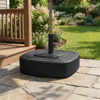 Outsunny Patio Umbrella Base Outdoor Umbrella Stand with Wheels for 1.5"/1.9" Umbrella Poles(m-9)