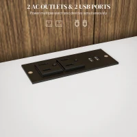 HOMCOM TV Stand Cabinet for 50-Inch, TV Table with Charging Station, Television Stand with Open Shelves, Door and Cable Holes(m-4)