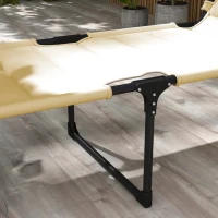 Outsunny Outdoor Lounge Chair, 4 Position Adjustable Backrest, Folding, Cushioned w/ Sun Shade Roof & Pillow, Cream White(m-8)