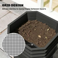 Outsunny 4-Tray Worm Composter Bin, 7.4 Gal Outdoor & Indoor Worm Composter for Recycling Food Waste, Dark Green(m-7)