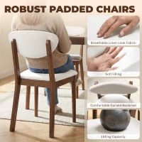 HOMCOM 5-Piece Dining Table Set for 4, Mid-Century Modern Kitchen Table and Chairs, Cream White(m-5)