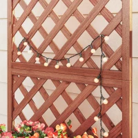 Outsunny Wooden Raised Garden Bed, Raised Planter Box, Planter with Trellis for Climbing Plants Flowers, Orange(m-9)