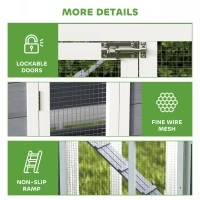 PawHut 66.5" Large Chicken Coop, Wooden Chicken House with 2 Nesting Boxes, Sliding Tray & Ramp, for Outdoor Backyard Farm(m-9)