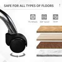 Vinsetto High Back Office Chair, Microfibre Computer Desk Chair with Lumbar Support Pillow, Foot Rest, Reclining Back, Arm, Light Grey(m-7)