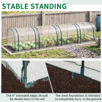 Outsunny 13' L x 3' W x 2.5' H Portable Tunneled Greenhouse with 4 Zippered Doors, Water/UV Fighting PVC Cover(m-7)
