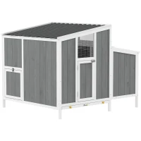 PawHut Chicken Coop, Wooden Chicken House for 4-6 Hens, Outdoor Hen House with Nesting Box, Pull-Out Tray and Weatherproof Roof(m-1)