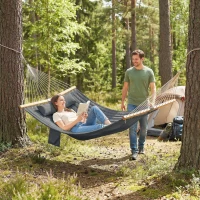 Outsunny Outdoor Hammock 2-Person, with Pillow & Pad, 440 lbs Capacity, Gray(m-8)