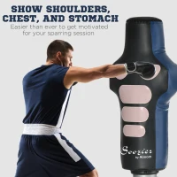 Soozier Free Standing Punching Bag, Height Adjustable Boxing Bag with Fillable Base, Pu-Wrapped for Youths Adults Fitness Training, Home Gym Use, Multi-colour(m-4)