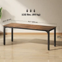 HOMCOM 79" Computer Desk, Desktop Desk with Metal Legs, Rustic Brown(m-3)