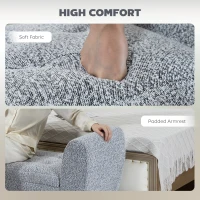 HOMCOM Upholstered Storage Bench with Arms, Modern Ottoman Bench for Bedroom, Entryway, and Living Room, Grey(m-5)