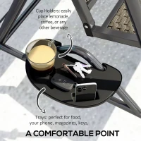 Outsunny 3-Seat Patio Swing Chair, Outdoor Canopy Swing Glider with Adjustable Shade, Grey(m-7)