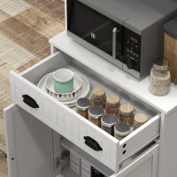 HOMCOM Microwave Cabinet, Kitchen Storage Cabinet with Drawer and Adjustable Shelf, White(m-7)