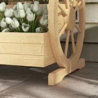 Outsunny Wooden Wagon Planter Box, 3-Tier Raised Garden Bed, for Vegetables Flowers Herbs, 24" x 24" x 22", Natural(m-10)