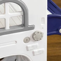 Qaba 5 in 1 Toddler Slide with Basketball Hoop, Climber, Telescope, Storage Basket, for 1-3 Years Kids Indoor Use, Orange(m-10)