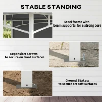 Outsunny 10' x 10' Patio Gazebo, Double Roof Outdoor Gazebo Canopy Shelter with Storage, Hook, Metal Frame, Dark Grey(m-6)