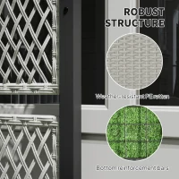 Outsunny Wicker Outdoor Planter with Trellis, 58" Standing Garden Bed with Liner, Drainage Holes for Climbing Plants, Mixed Grey(m-4)