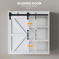 kleankin Bathroom Medicine Cabinet, Wall Cabinet with Sliding Door and Adjustable Shelf, 22.8" x 7.8" x 24.4", White(m-5)