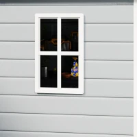 Outsunny 6x4.5 Outdoor Storage Shed, Lockable Tool Shed with Double Doors, Vent and Window for Garden, Cottage Style, Family Use, Gray(m-14)