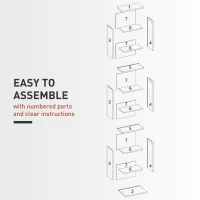 HOMCOM Media Storage Cabinet, 9-Tier Tall Narrow DVD Shelf with 6 Adjustable Shelves, Black(m-7)