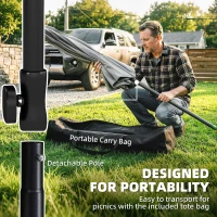 Outsunny 6' x 4' Patio Umbrella with Tilt, Rectangular Outdoor Umbrella for Garden, Grey(m-5)