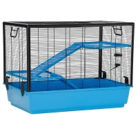 PawHut 3-tier Hamster Cage, Guinea Pig Cage with Accessories Food Dish Water Bottle, Ramps, 31.5"x19"x 23", Light Blue(m-11)