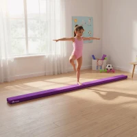 Soozier 7ft Folding Balance Beam, Gymnastics Beam with Wood Core, Purple(m-9)
