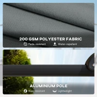 Outsunny 8' x 8' Offset Cantilever Patio Umbrella with Base Weights, UPF50+ Cantilever Parasol with 360° Rotation, Dark Grey(m-6)