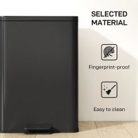 HOMCOM 5.3 Gallon/20 L Garbage Bin with Soft Close Lid, Trash Can with Removable Inner Bucket for Kitchen, Office, Matte Black(m-6)