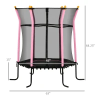 Soozier Trampoline for Kids with Net for Indoor Use, Pink(m-3)
