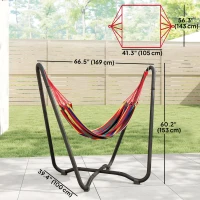 Outsunny Patio Hammock with Stand, Fabric Outdoor Hammock Bed with Stand for Beach, Yard, Bedroom, Indoor, Outdoor, Muti-Colored(m-3)