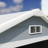 Outsunny 6x4.5 Outdoor Storage Shed, Lockable Tool Shed with Double Doors, Vent and Window for Garden, Cottage Style, Family Use, Gray(m-13)